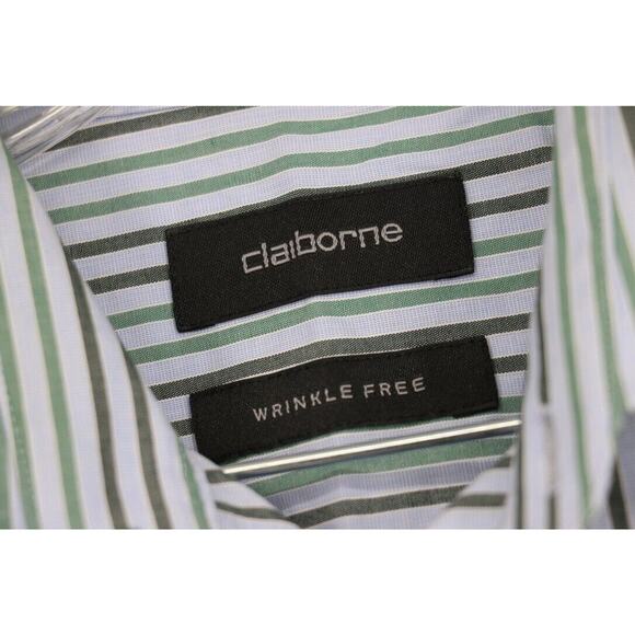 Claiborne Mens Sz Large 16.5 34/35 Button Down Up Long Sleeve Pinstripe Shirt - Picture 5 of 7